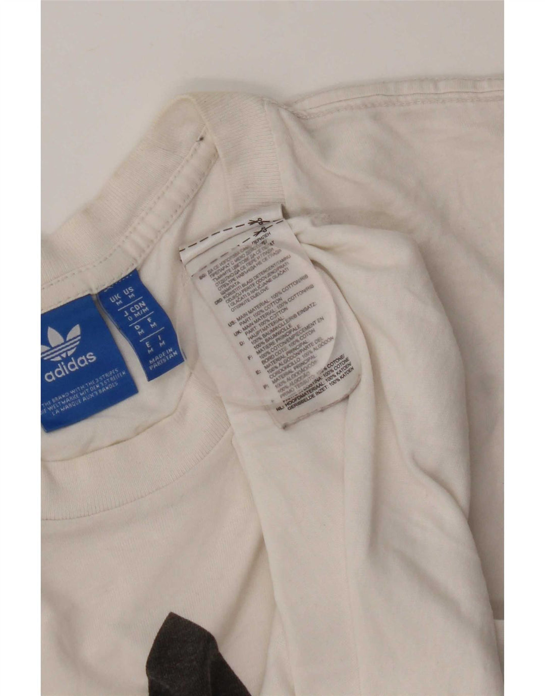 Adidas Mens Graphic T-Shirt Top Medium White Cotton