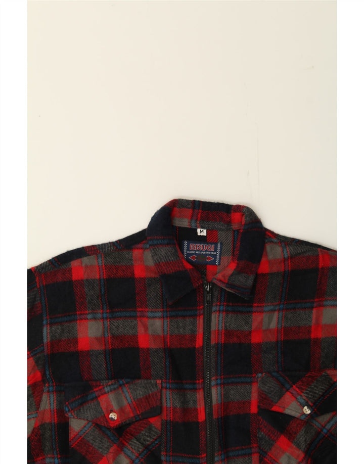 BRUGI Mens Flannel Shirt Medium Red Check Acrylic Vintage Brugi and Second-Hand Brugi from Messina Hembry 