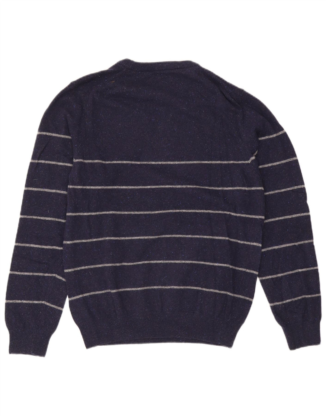 Gant Mens Crew Neck Jumper Sweater Medium Navy Blue Striped Wool