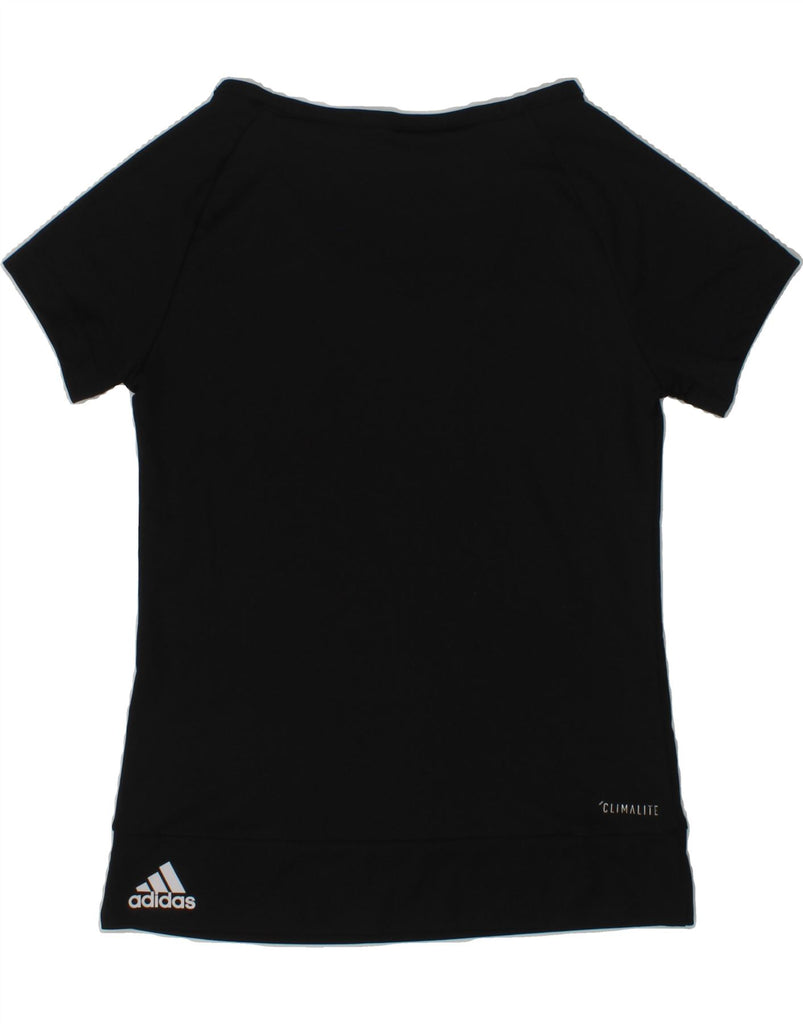 ADIDAS Girls Climalite Graphic T-Shirt Top 9-10 Years Small Black | Vintage Adidas | Thrift | Second-Hand Adidas | Used Clothing | Messina Hembry 