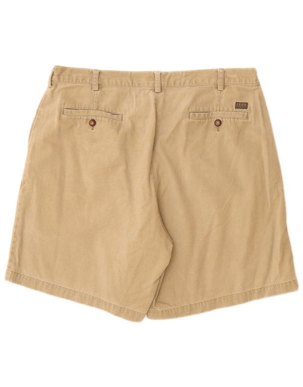 IZOD Mens Chino Shorts  W38 XL Beige Cotton