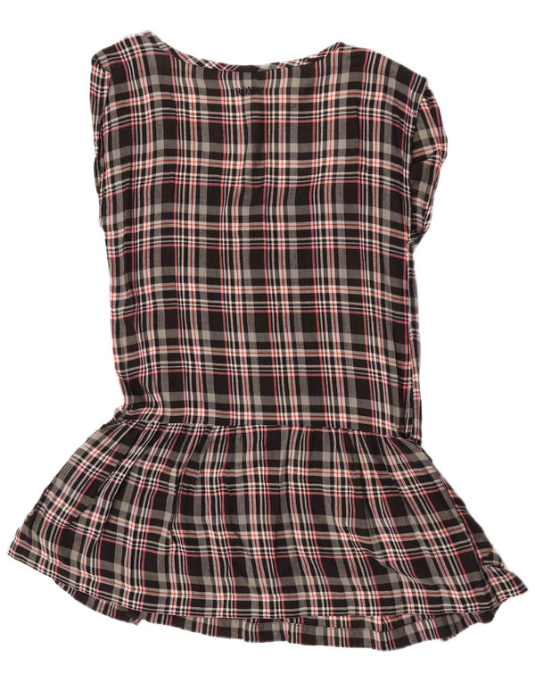 Roxy Womens Sleeveless Tunic Dress UK 12 Medium Black Check Cotton