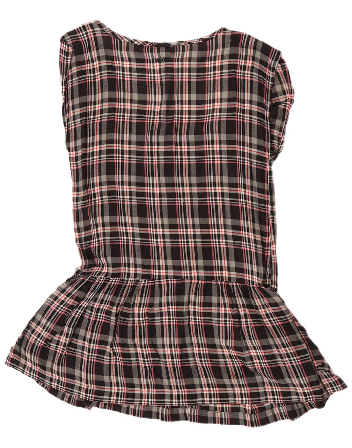 Roxy Womens Sleeveless Tunic Dress UK 12 Medium Black Check Cotton