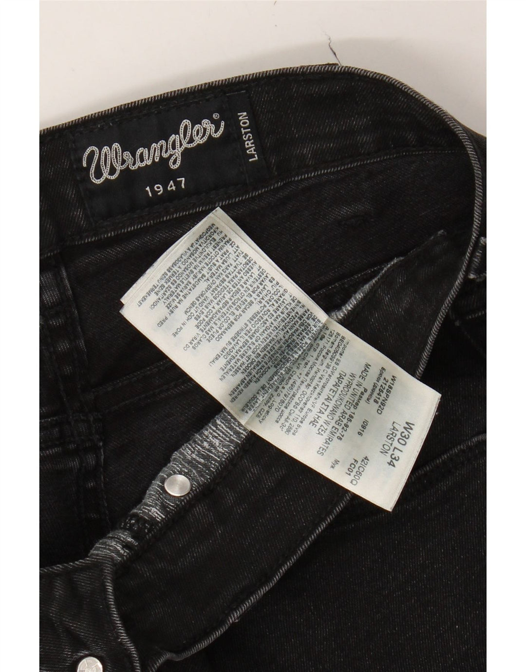 WRANGLER Womens Larston Slim Jeans W30 L34 Black Cotton Vintage Wrangler and Second-Hand Wrangler from Messina Hembry 