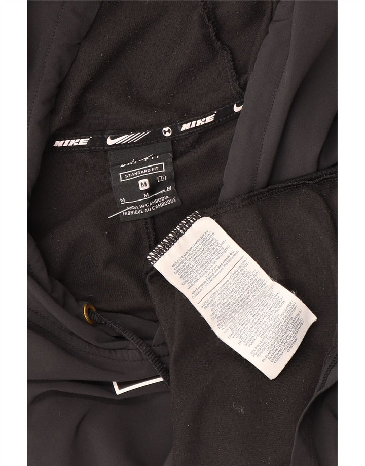 Nike Mens Dri Fit Standard Fit Hoodie Jumper Medium Black Polyester