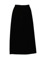 VINTAGE Womens Velvet Maxi Skirt UK 12 Medium W24  Black Cotton