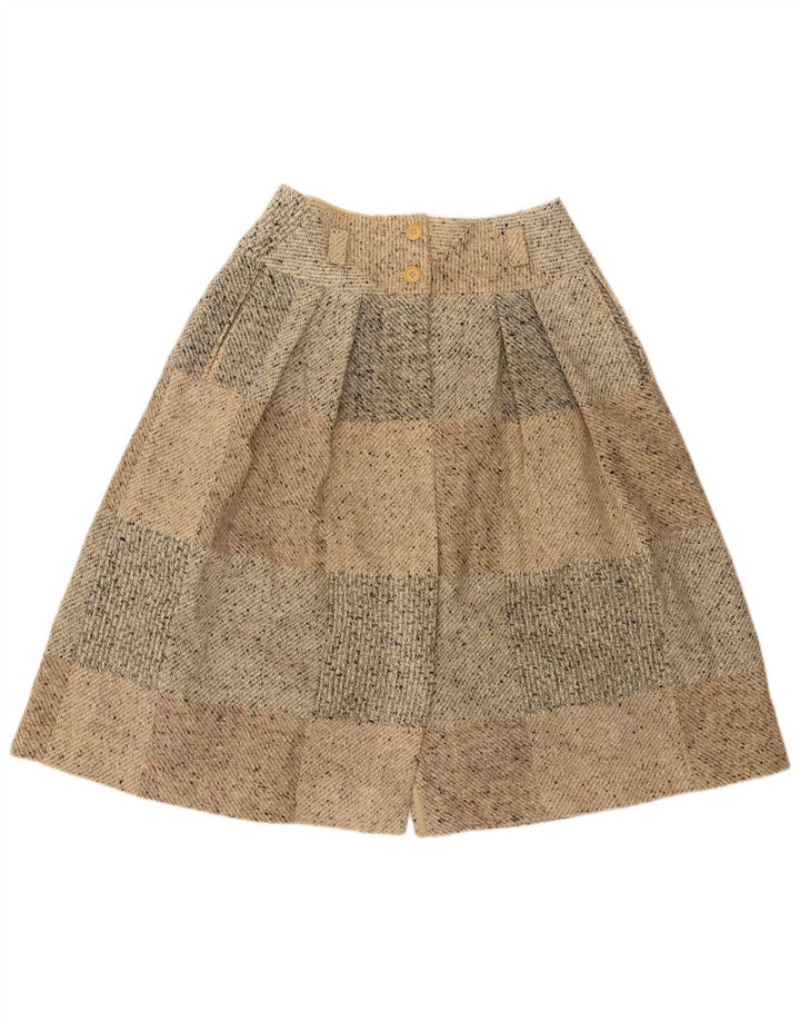Seventy Womens Midi Skirt IT 46 Large W30  Beige Patchwork Virgin Wool