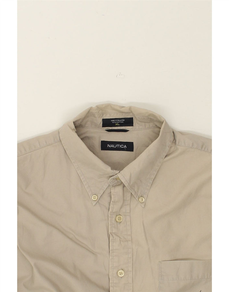 NAUTICA Mens Shirt XL Brown Cotton | Vintage Nautica | Thrift | Second-Hand Nautica | Used Clothing | Messina Hembry 