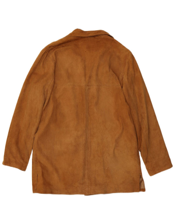 Vintage Womens Suede Jacket IT 42 Medium Brown Leather