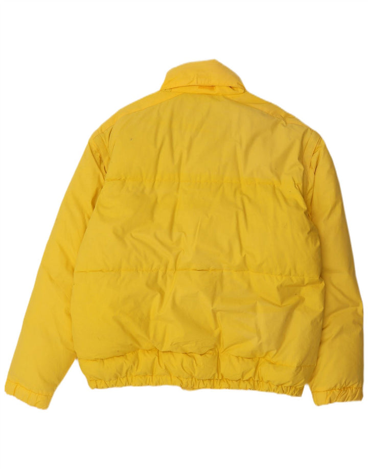 Rainbow Mens Hooded Padded Ski Jacket UK 40 Large Yellow Cotton
