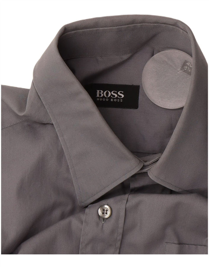 Hugo Boss Mens Shirt Size 40 15 1/2 Medium Grey