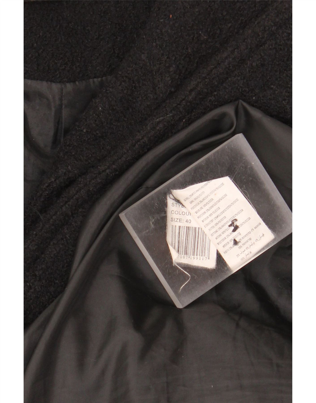 Desigual Womens Graphic Overcoat EU 40 Medium Black Wool