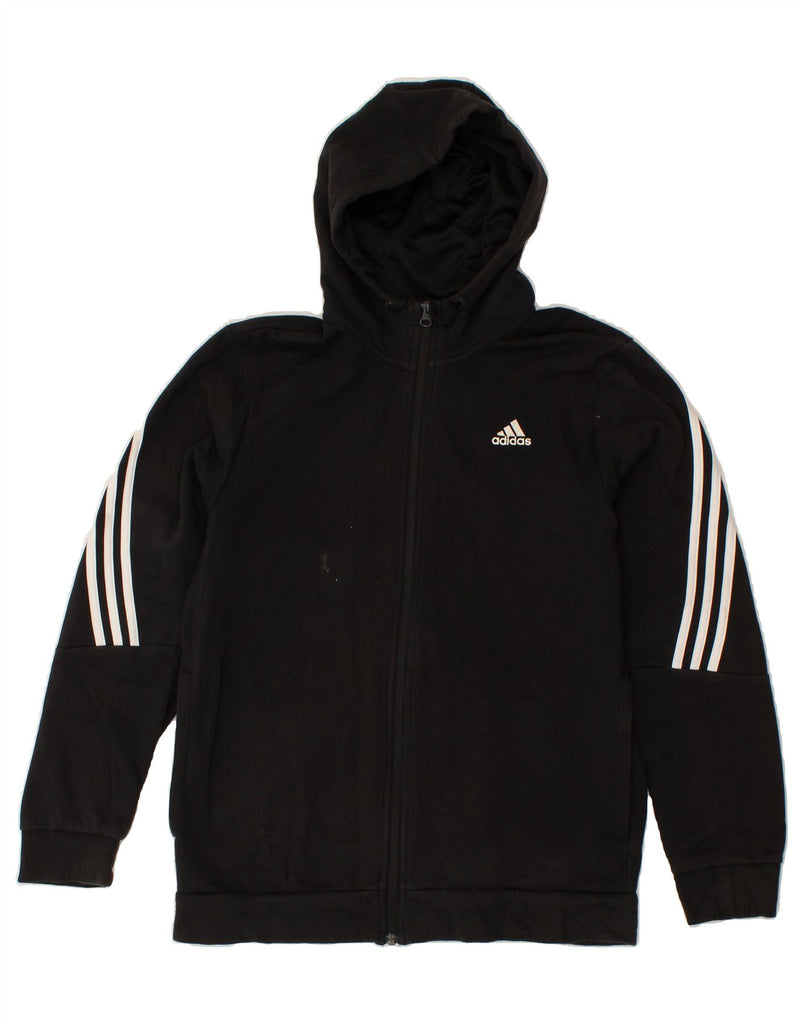 ADIDAS Mens Zip Hoodie Sweater Medium Black Cotton | Vintage Adidas | Thrift | Second-Hand Adidas | Used Clothing | Messina Hembry 