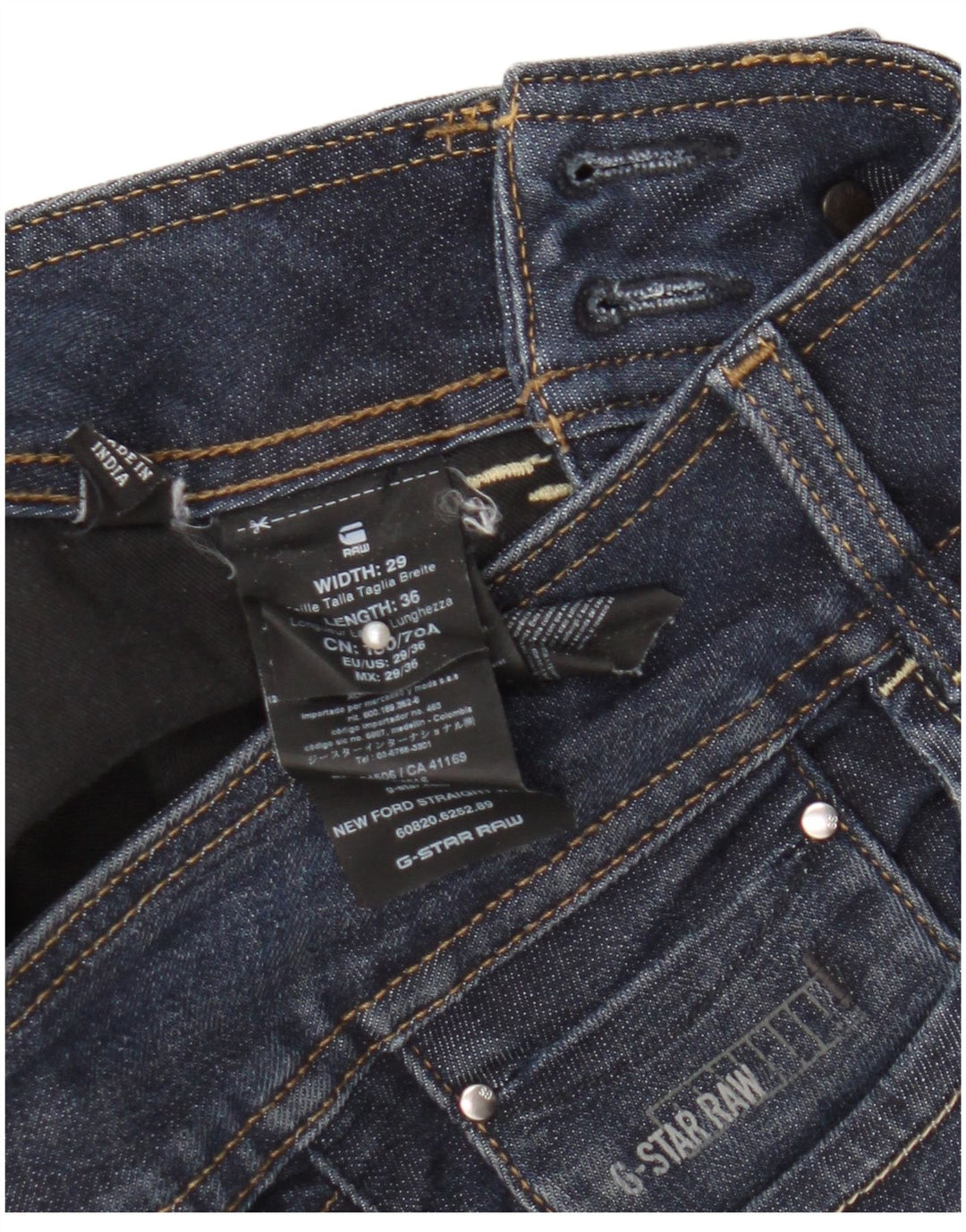 G-Star Womens Straight Jeans W29 L36 Navy Blue Cotton