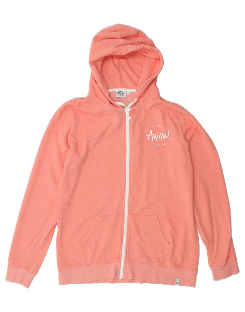ANIMAL Womens Zip Hoodie Sweater US 12 Large Pink Cotton Vintage Animal and Second-Hand Animal from Messina Hembry 