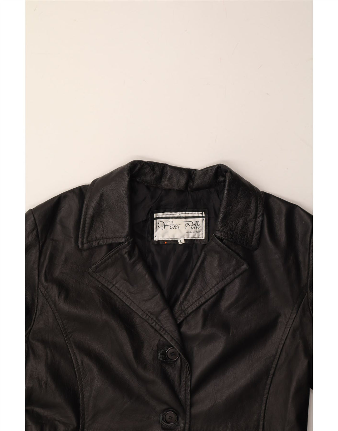 VINTAGE Womens Leather Jacket UK 16 Large Black Leather Vintage Vintage and Second-Hand Vintage from Messina Hembry 