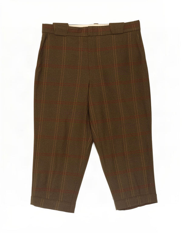 Barbour Mens Bermuda Shorts W38 XL Khaki Plaid New Wool