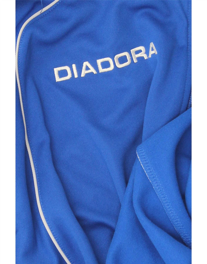 Diadora Mens Zip Neck Pullover Tracksuit Top XL Blue Polyester