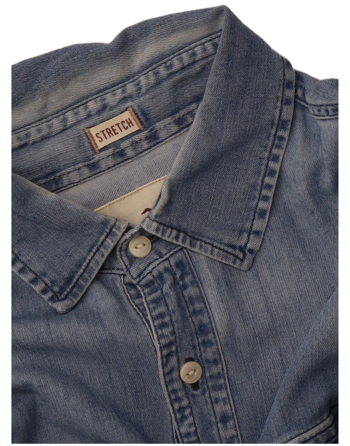 HOLLISTER Mens Denim Shirt Medium Blue Cotton