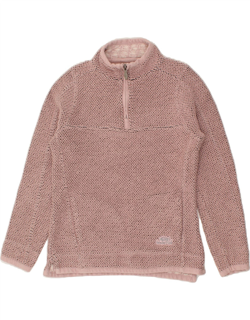 WEIRD FISH Womens Zip Neck Jumper Sweater UK 10 Small Pink Cotton | Vintage Weird Fish | Thrift | Second-Hand Weird Fish | Used Clothing | Messina Hembry 