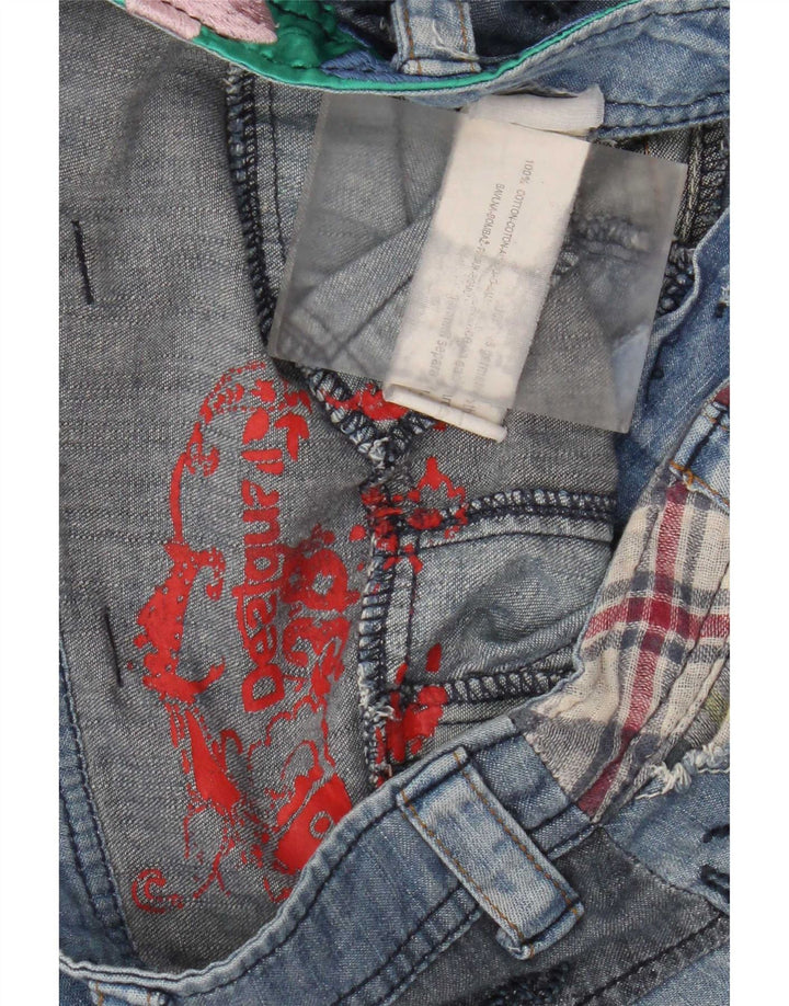 Desigual Womens Harem Drop Crotch Jeans W30 L13 Blue Patchwork Cotton
