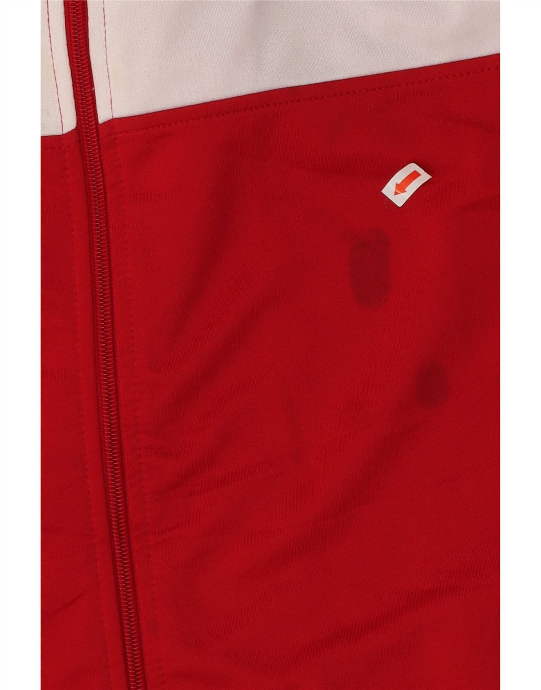 ASICS Mens Tracksuit Top Jacket Medium Red Colourblock Polyester