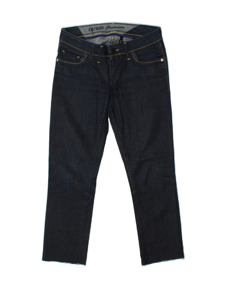 GUESS Womens Premium Cropped Jeans W25 L24 Navy Blue Cotton Vintage Guess and Second-Hand Guess from Messina Hembry 