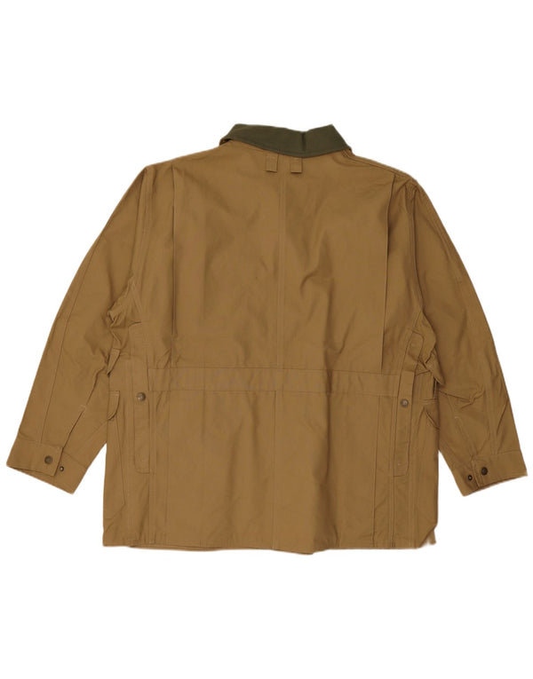 Vintage Mens Utility Jacket IT 54 2XL Khaki Cotton