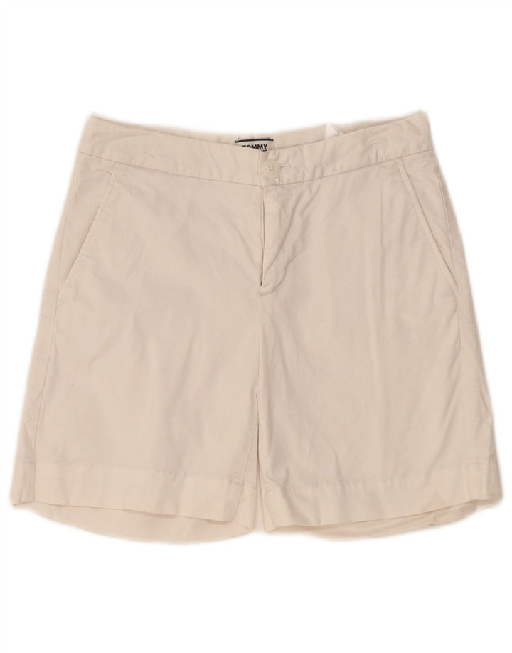 TOMMY HILFIGER Womens Chino Shorts W26 Small Off White Cotton