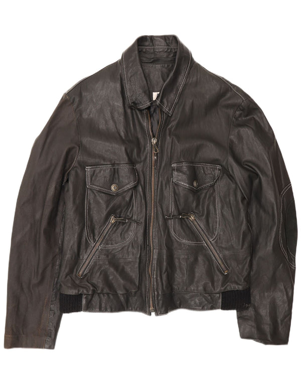 Lavorazione Artigiana Mens Leather Jacket UK 38 Medium Black