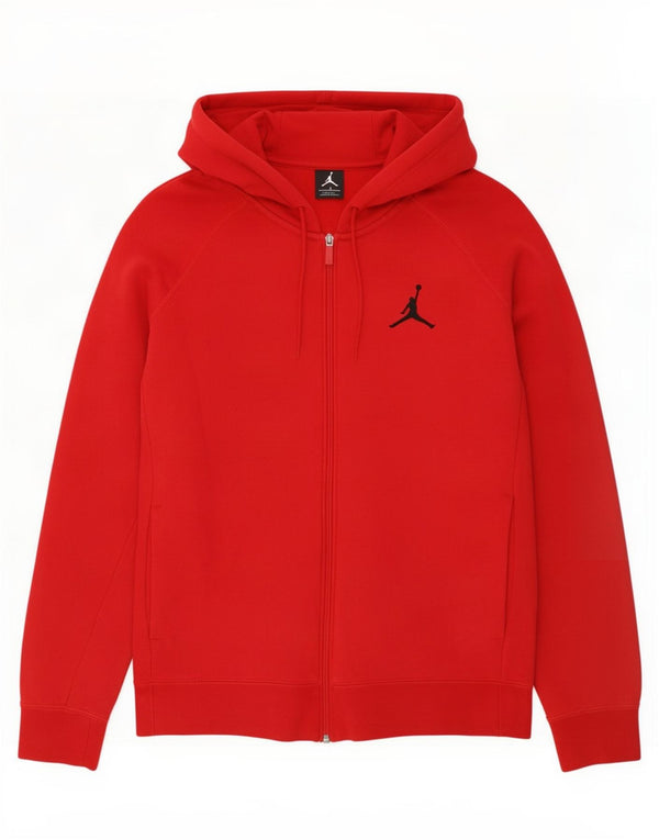 Jordan Mens Zip Hoodie Sweater Large Red Cotton