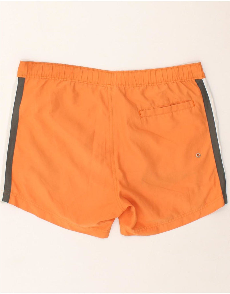 CHAMPION Mens Graphic Sport Shorts Medium Orange Colourblock Polyester Vintage Champion and Second-Hand Champion from Messina Hembry 