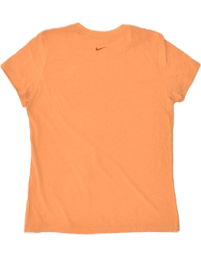 NIKE Womens Dri Fit Graphic T-Shirt Top UK 14 Medium Orange Vintage Nike and Second-Hand Nike from Messina Hembry 