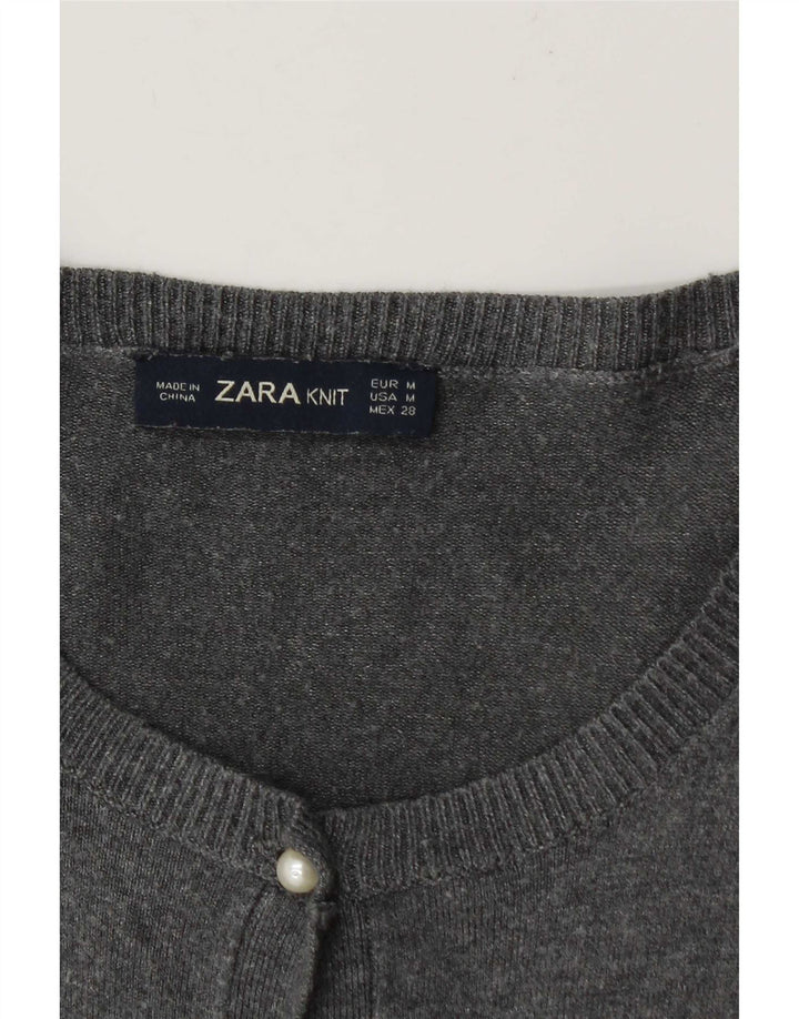 Zara Womens Cardigan Sweater UK 14 Medium Grey