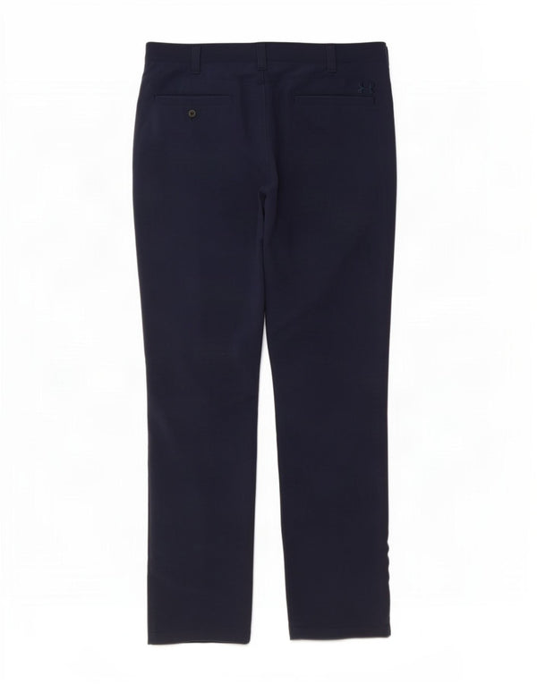 Under Armour Mens Straight Chino Trousers W40 L34 Navy Blue Nylon