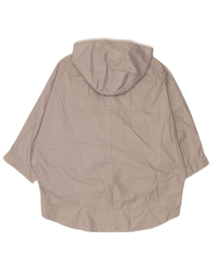 Zara Womens Oversized Hooded 3/4 Sleeve Rain Jacket UK 14 Medium Grey