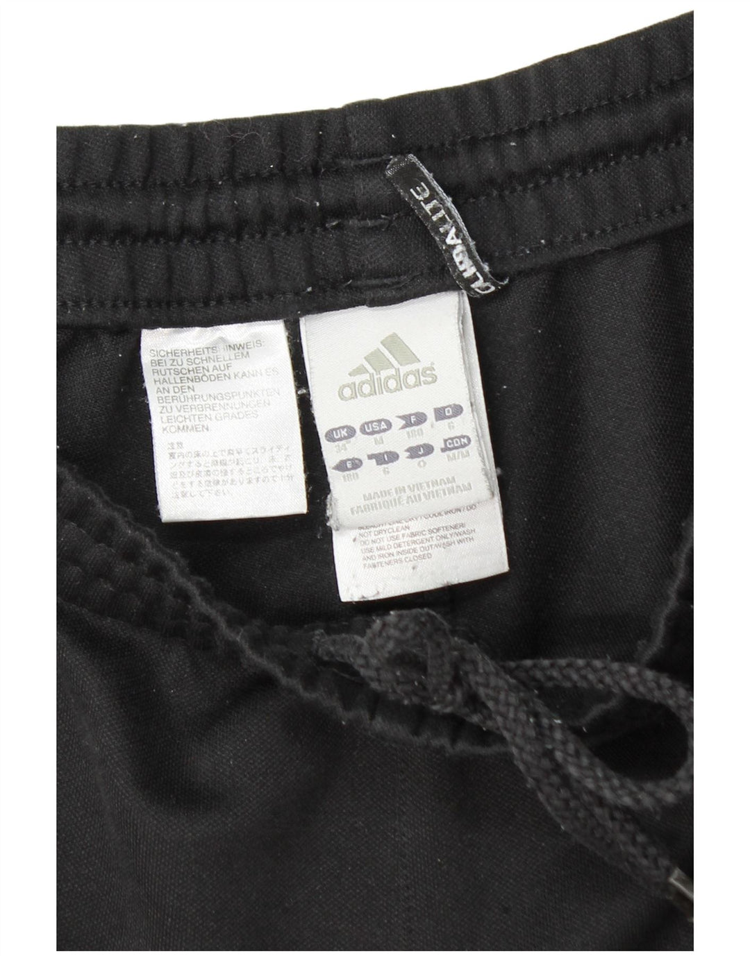 ADIDAS Mens Climalite Tracksuit Trousers Large Black Polyester