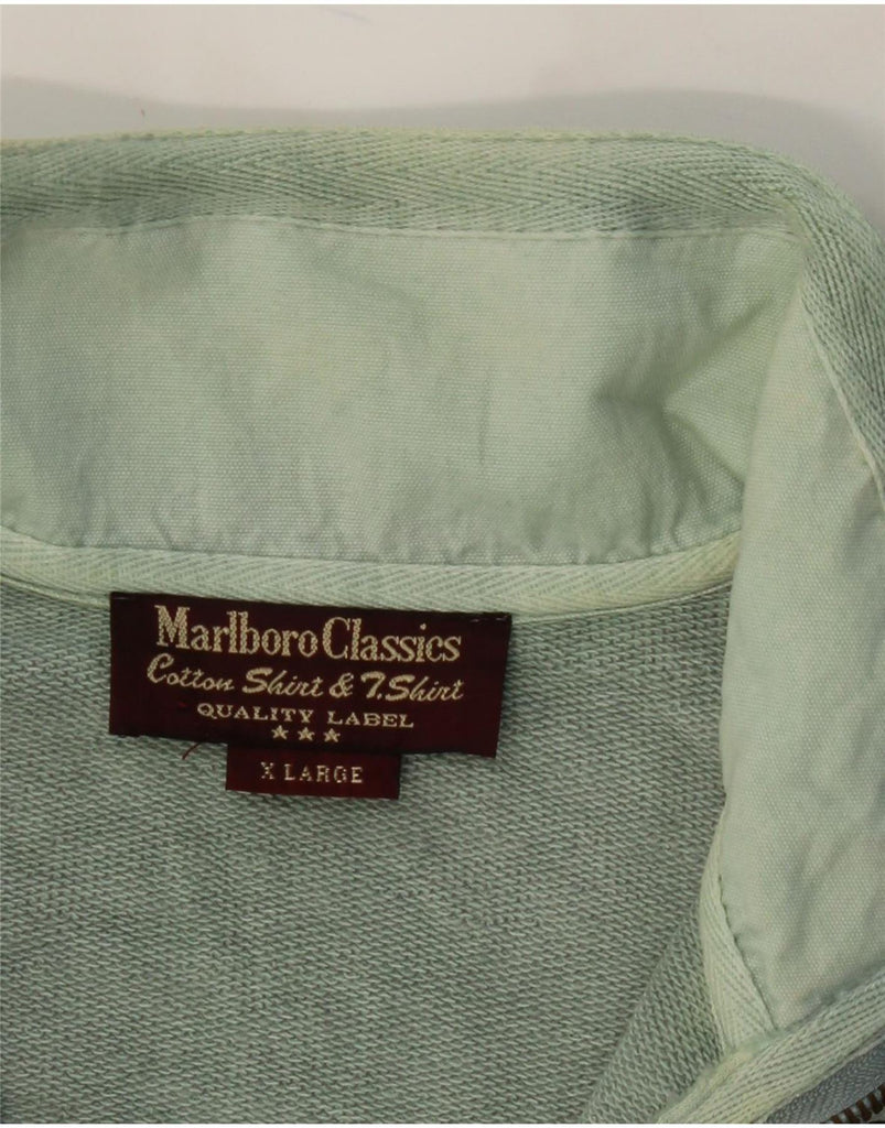MARLBORO CLASSICS Mens Zip Neck Sweatshirt Jumper XL Green Cotton Vintage Marlboro Classics and Second-Hand Marlboro Classics from Messina Hembry 