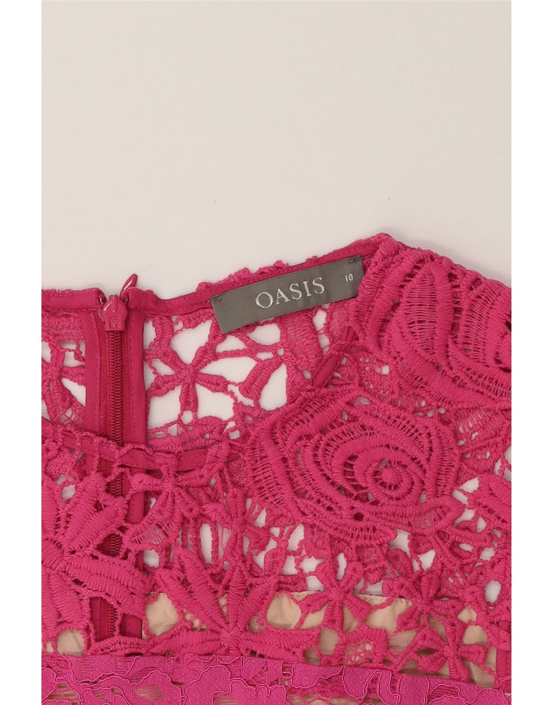 OASIS Womens Sleeveless A-Line Dress UK 10 Small  Pink Polyester Vintage Oasis and Second-Hand Oasis from Messina Hembry 