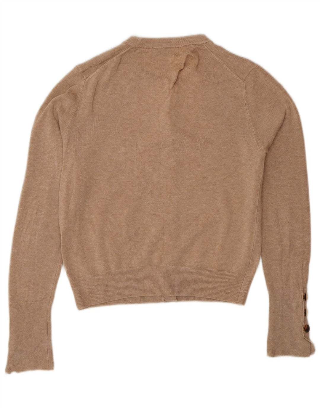 Zara Womens Crop Cardigan Sweater UK 10 Small Brown