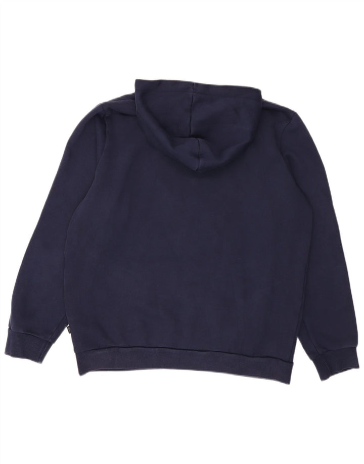 Puma Mens Graphic Hoodie Jumper Medium Navy Blue Cotton
