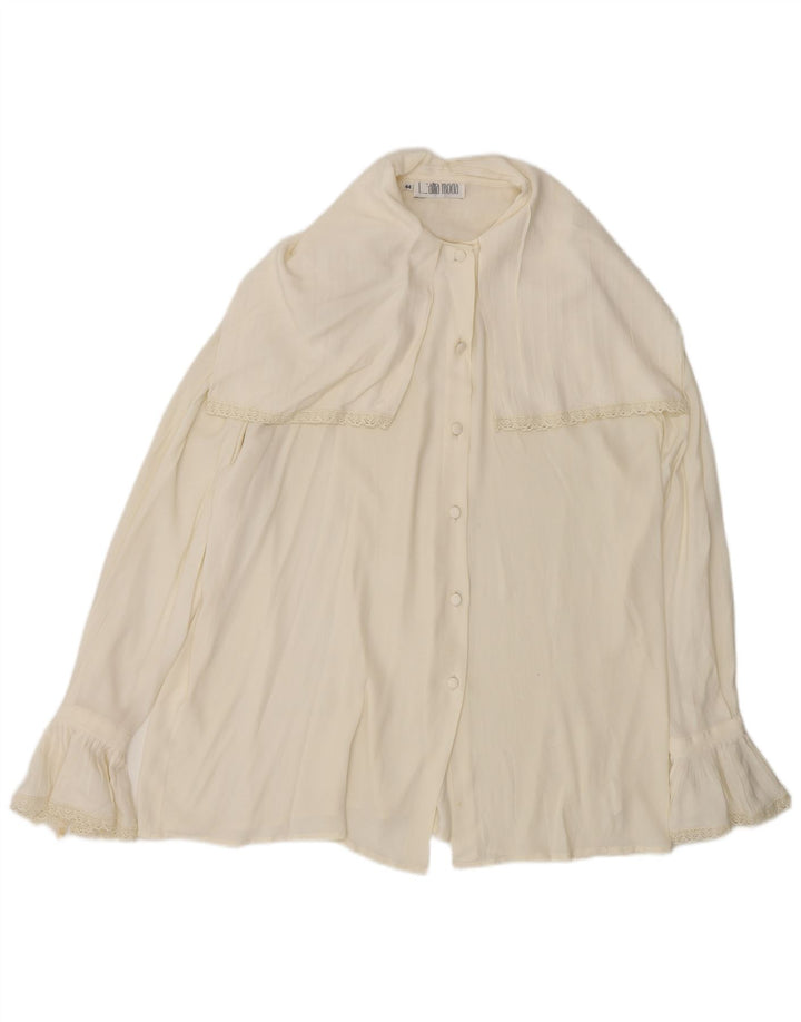 L'altra Moda Womens Oversized Shirt Blouse IT 44 Medium Off White Acetate