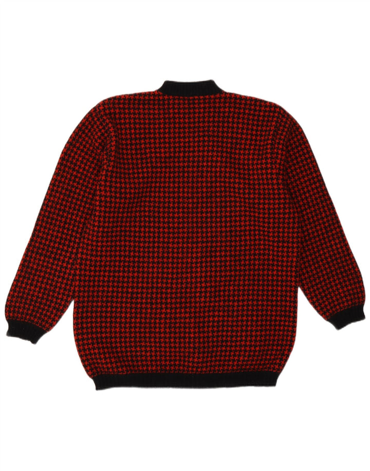 Benetton Womens Turtle Neck Jumper Sweater UK 14 Medium Red Retro