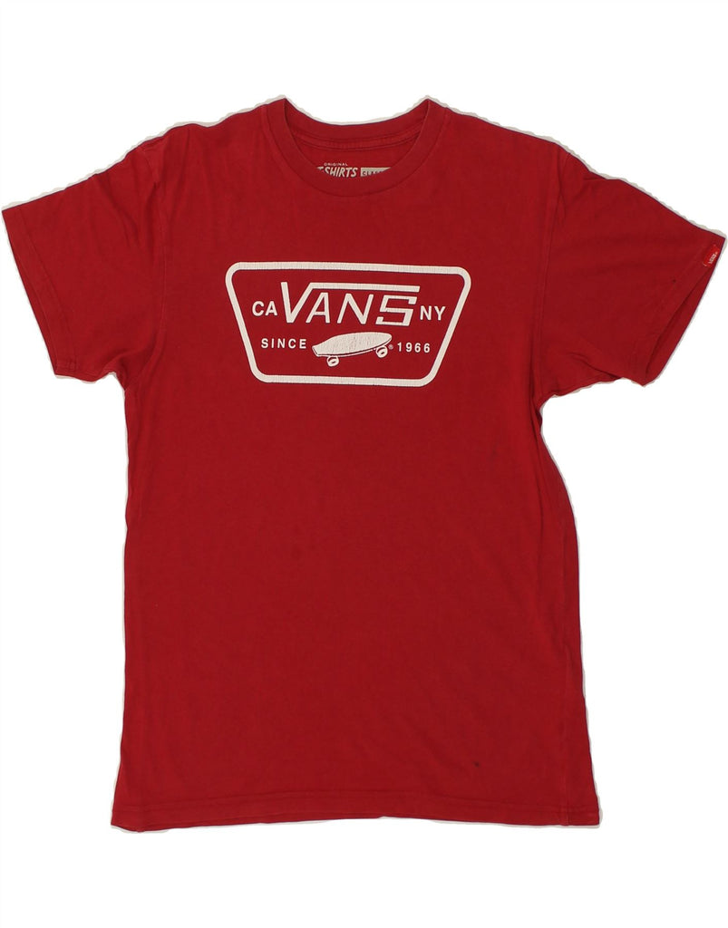 VANS Mens Classic Fit Graphic T-Shirt Top Small Red Cotton Vintage Vans and Second-Hand Vans from Messina Hembry 