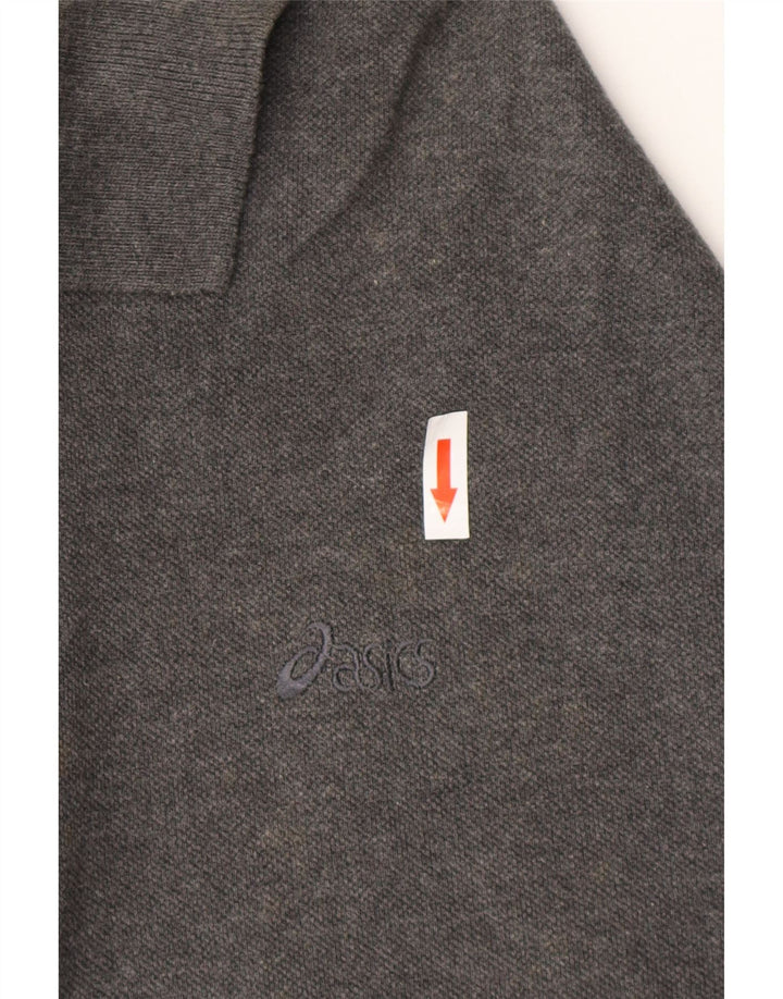 ASICS Mens Polo Shirt Large Grey Cotton