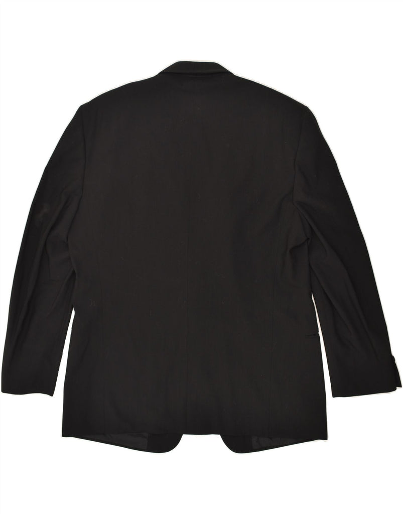 UNGARO Mens 1 Button Blazer Jacket IT 56 3XL Black Virgin Wool | Vintage Ungaro | Thrift | Second-Hand Ungaro | Used Clothing | Messina Hembry 