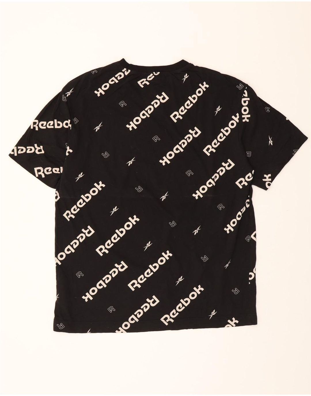 REEBOK Mens Graphic T-Shirt Top Medium Black Cotton Vintage Reebok and Second-Hand Reebok from Messina Hembry 