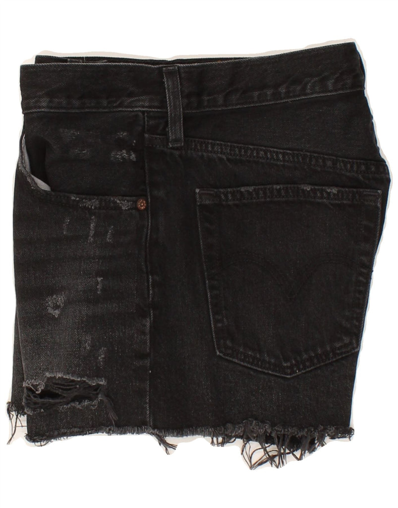 LEVI'S Womens 501 Denim Shorts W27 Small Black Cotton Vintage Levi's and Second-Hand Levi's from Messina Hembry 