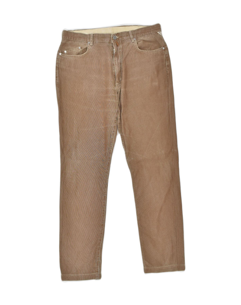 BELFE Mens Straight Casual Trousers W36 L31 Brown Cotton | Vintage | Thrift | Second-Hand | Used Clothing | Messina Hembry 