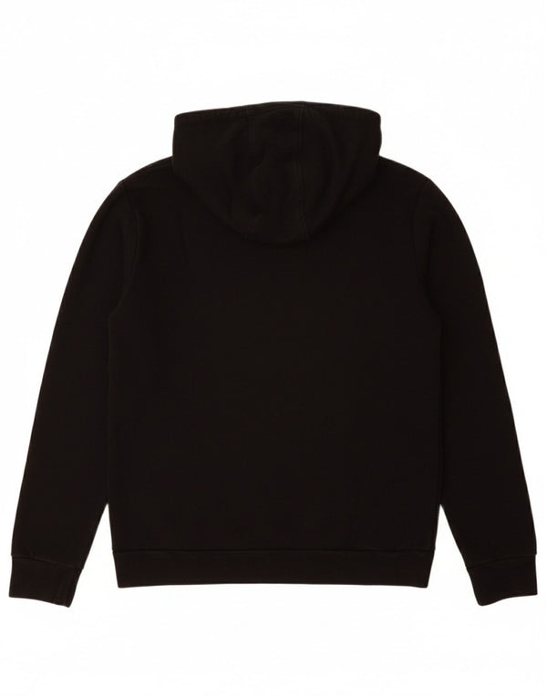 ADIDAS Boys Graphic Hoodie Jumper 13-14 Years Black Cotton